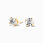 14kt Yellow Gold 5mm CZ Studs Ear Piercing Kit with Ear Care Solution,