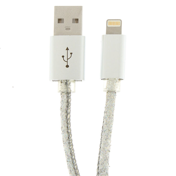 Holographic Lightning USB Cord - Silver,