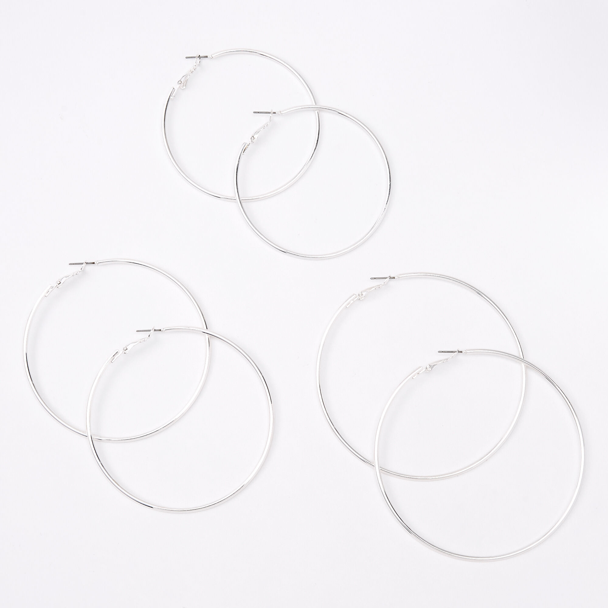 70mm Tube Hoop Earrings in 14K Tube Hollow White Gold | Banter