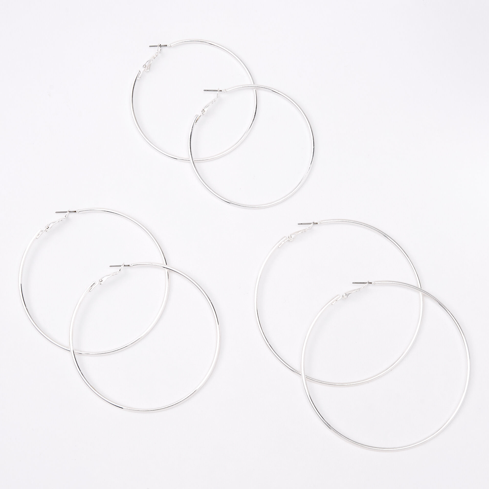 60mm silver hoop earrings deals