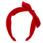 Red Silky Knotted Bow Headband,