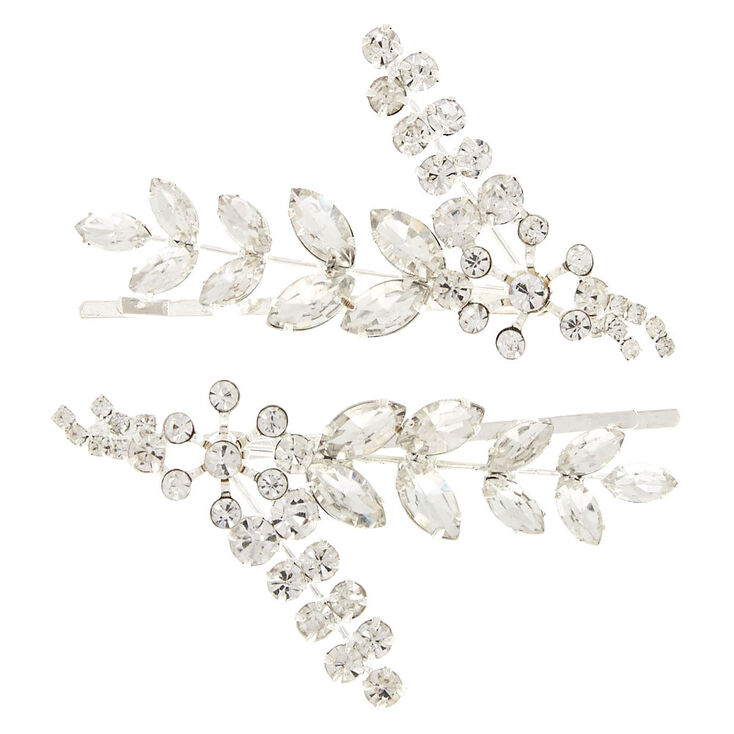 Silver Leaf Bobby Pins - 2 Pack,