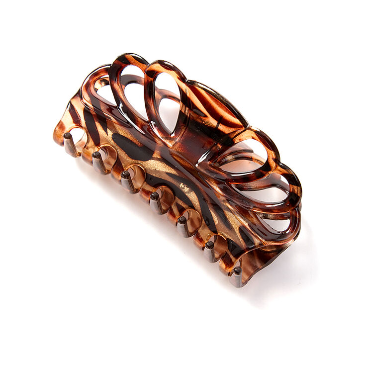 Scalloped Glitter Tortoise Shell Claw Clip,