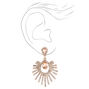 Rose Gold 1&quot; Rhinestone Teardrop Drop Earrings,