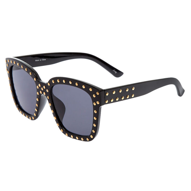 Black Studded Oversized Sunglasses,