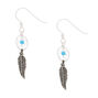 Sterling Silver 1&quot; Beaded Dreamcatcher Drop Earrings - Turquoise,