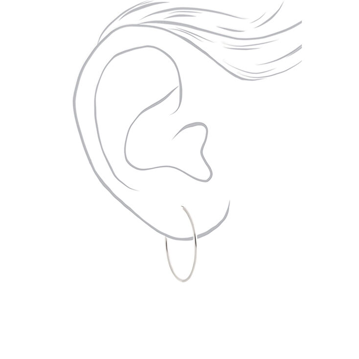 Silver Graduated Hoop Earrings - 3 Pack,
