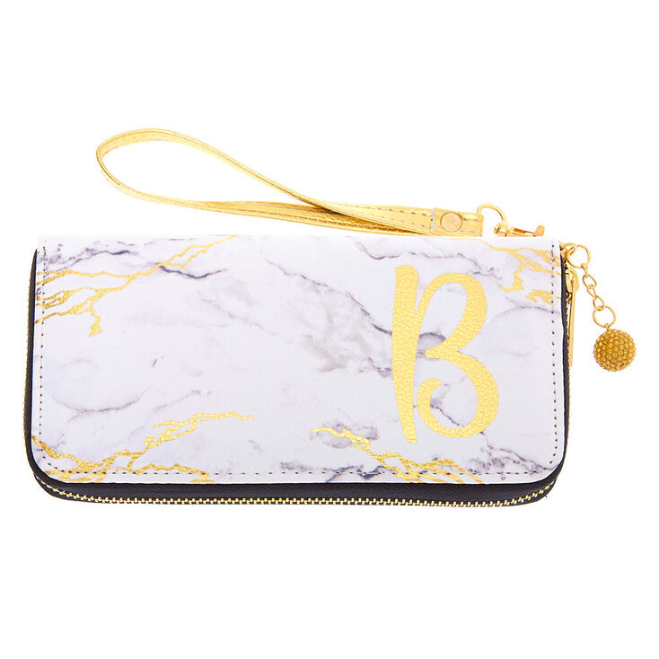 Marble Initial Wristlet - B,
