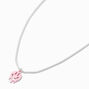 Pink Melted Drip Happy Face Pendant Necklace,