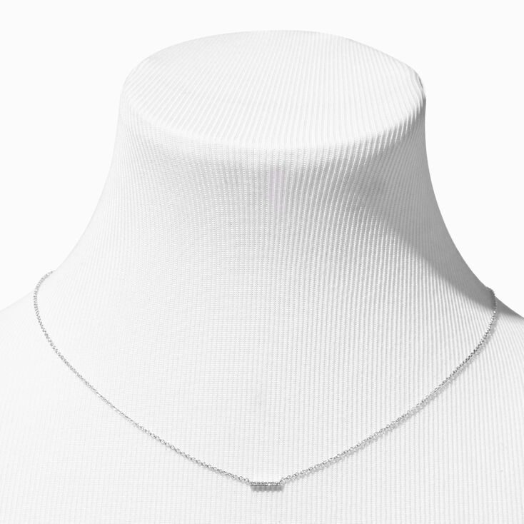 Laboratory Grown Diamond Pav&eacute; Bar Pendant Sterling Silver Necklace 0.03 ct. tw.,