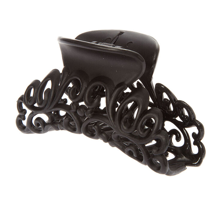 Black Filigree Scroll Claw Clip,