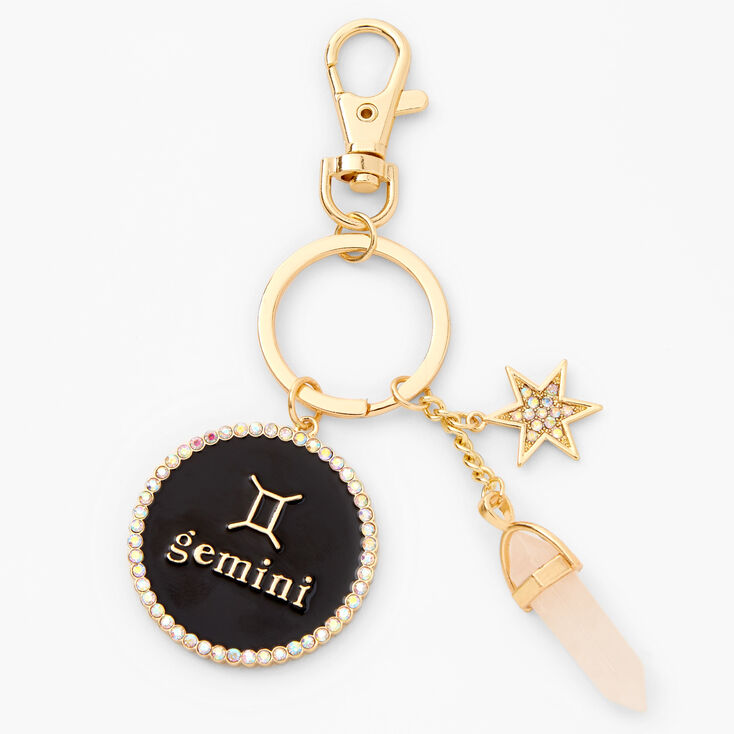 Gold Mystical Gem Zodiac Keychain - Gemini