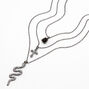 Hematite Snake &amp; Cross Multi Strand Necklace,