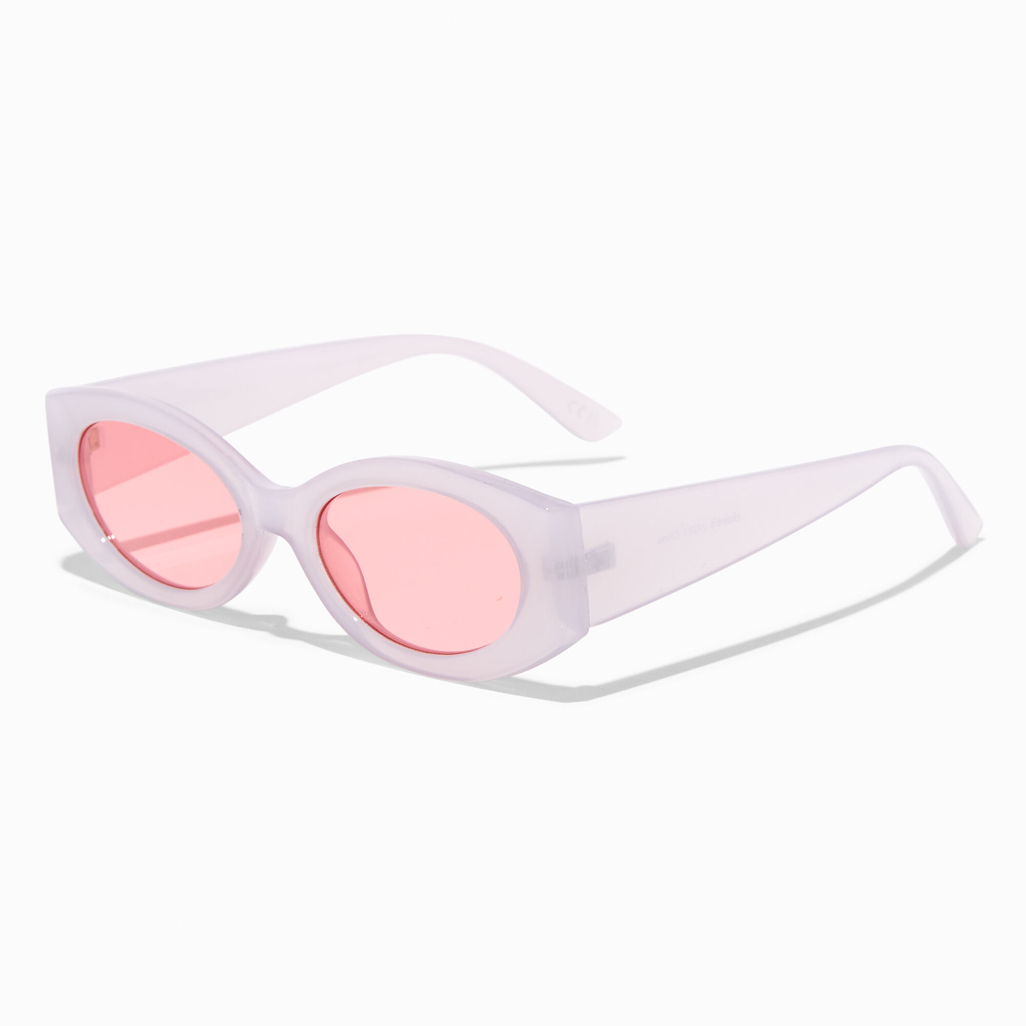 Frosted Pink Oval Sunglasses Icing US