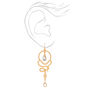 Gold Textured Snake Embellished 3&quot; Drop Earrings,