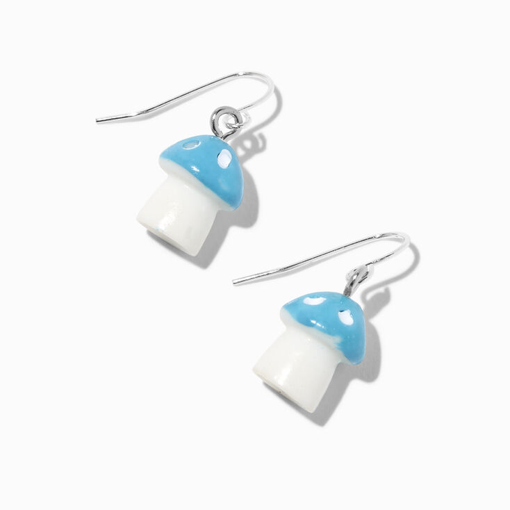 Blue Mushroom Drop Earrings,