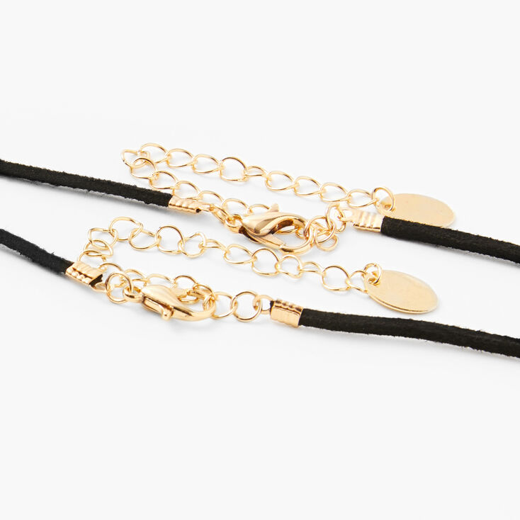 Gold Best Friends Heart Key Mood Pendant Necklaces - 2 Pack,