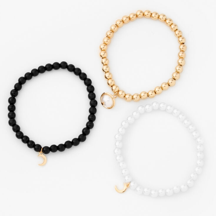 Gold Celestial Beaded Stretch Bracelets &#40;3 Pack&#41;,