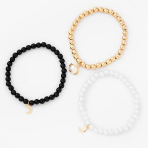 Gold Celestial Beaded Stretch Bracelets &#40;3 Pack&#41;,
