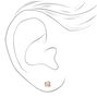 Rose Gold Cubic Zirconia Round Stud Earrings - 3MM, 4MM, 5MM,