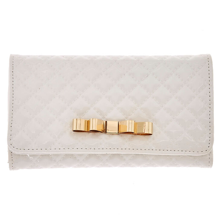 White Quilted Tech Wallet,