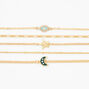 Gold Mystic Charm Chain Bracelets - 5 Pack,