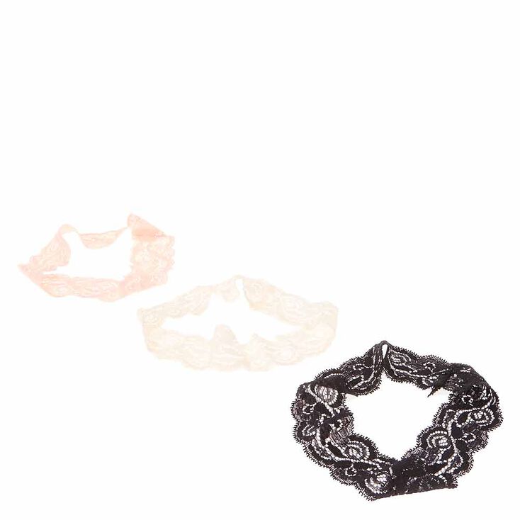Blush, Black, & Ivory Lace Headwraps,