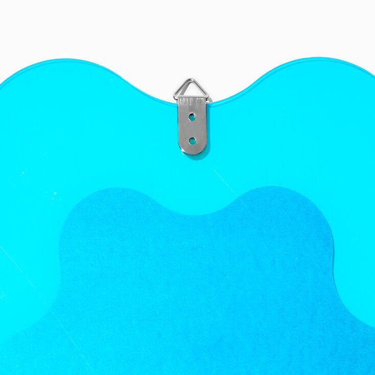 Wavy Blue Flower Hanging Mirror,
