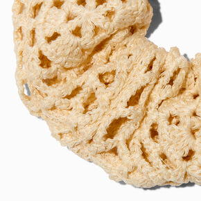 Ivory Crochet Medium Hair Scrunchie,