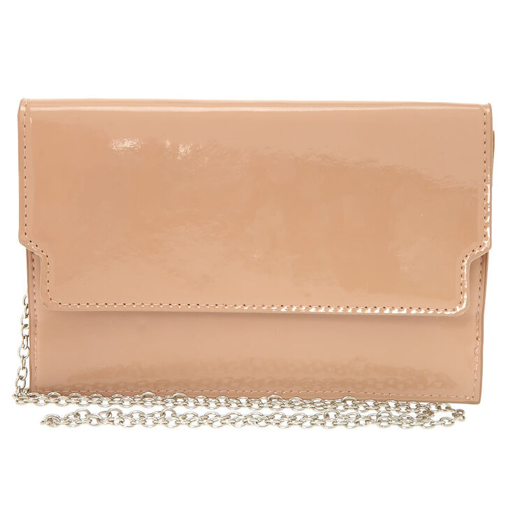 Nude Patent Clutch Purse,