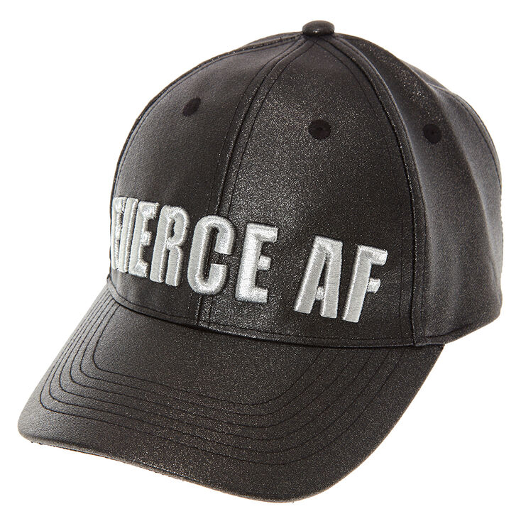 Black Glitter Fierce AF Baseball Hat,