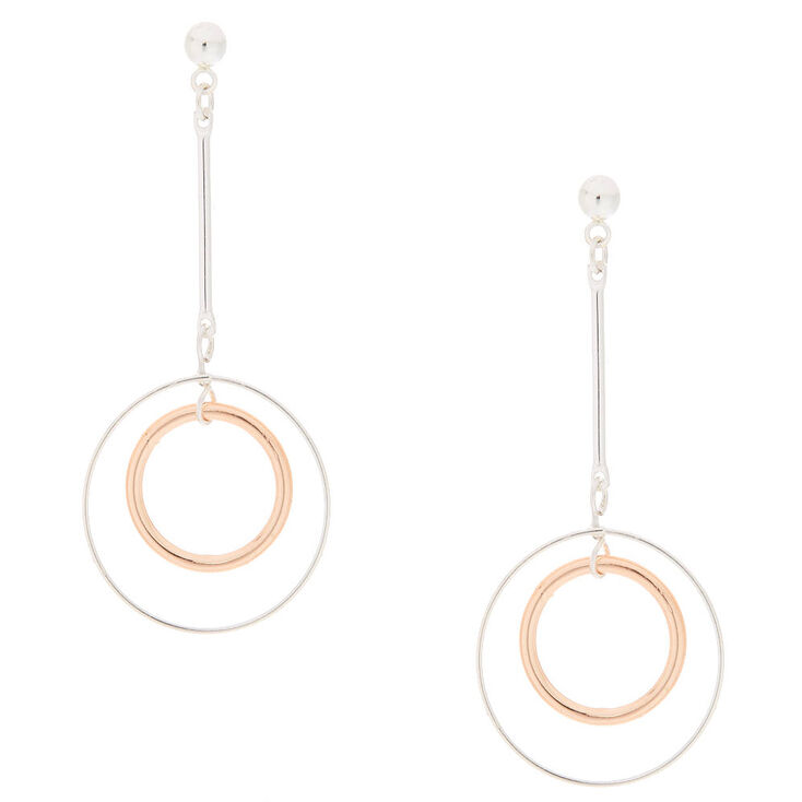 Double Circle Drop Earrings,