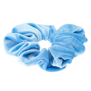 Medium Sky Blue Velvet Hair Scrunchie,