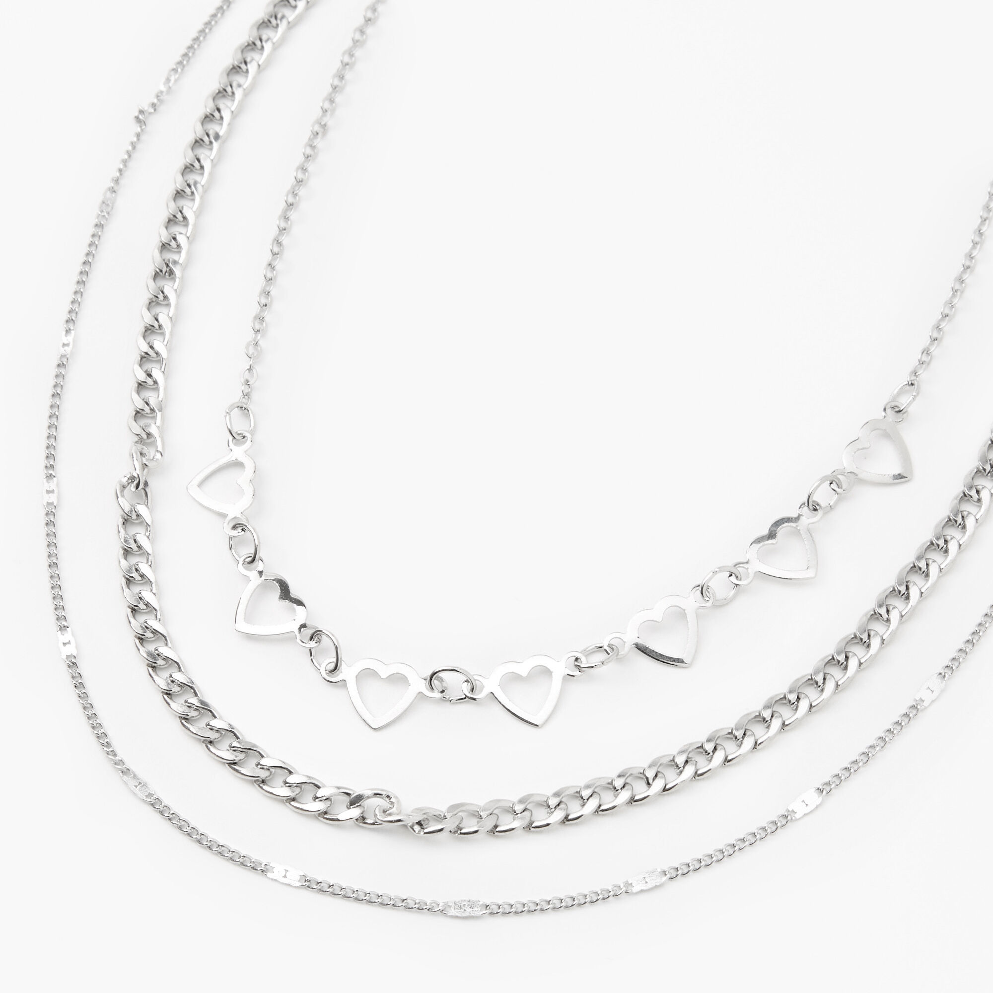 Silver heart on sale link necklace