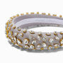 Silver Gemstone Embellished Puffy Headband,