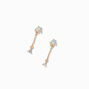 Gold Opal Mini Triangle 1&#39;&#39; Drop Earrings,