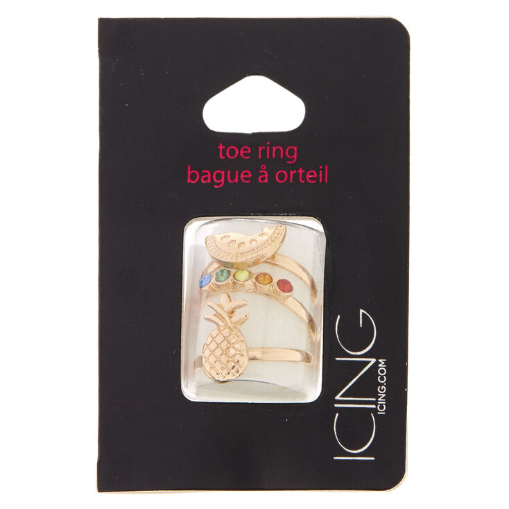 Tropical Fruit Gold Toe Ring Set,
