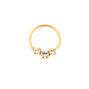 Gold Sterling Silver Triple Crystal Helix Hoop Earring,