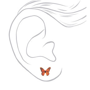 18kt Gold Plated Monarch Butterfly Stud Earrings,
