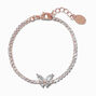 Cubic Zirconia Butterfly Tennis Bracelet - Rose Gold-Tone,