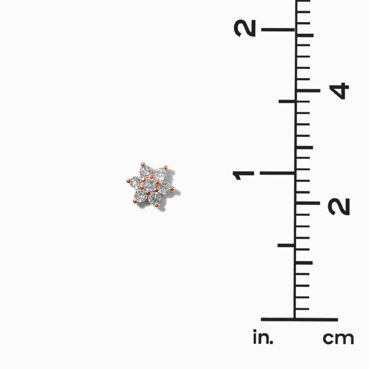 ICING Select 18k Rose Gold Plated Cubic Zirconia Flower Stud Earrings,