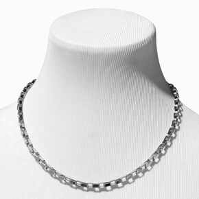 Silver Open Box Link Chain Necklace,