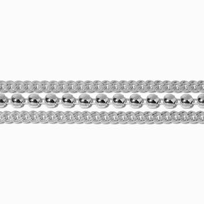 Silver-tone Pyramid Chain Multi-Strand Bracelet,