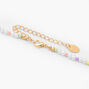 Gold Star &amp; Pastel Pearl Initial Pendant Necklace - K,