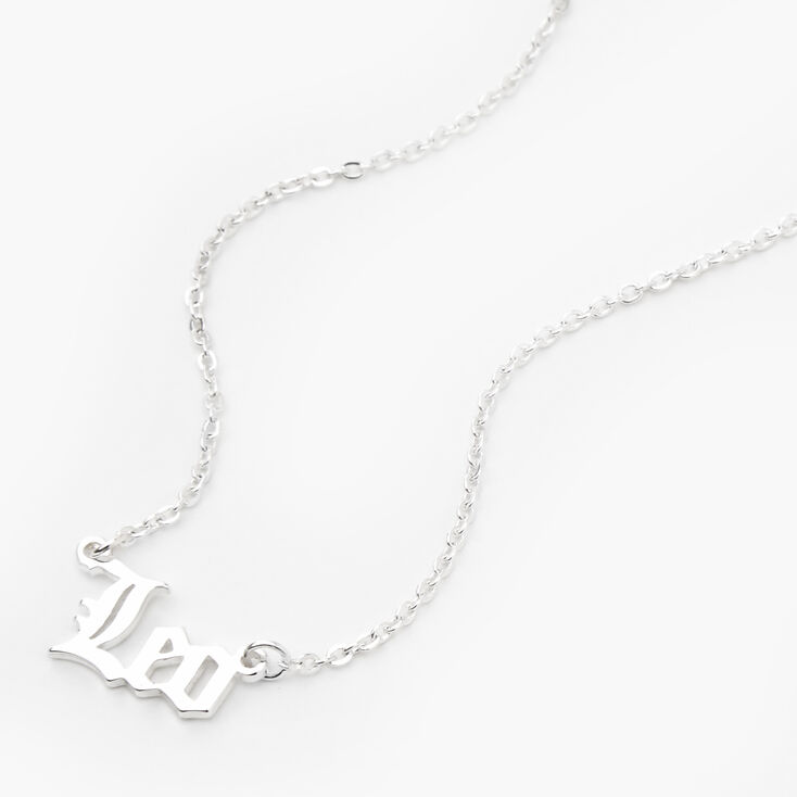 Silver Gothic Zodiac Pendant Necklace - Leo,