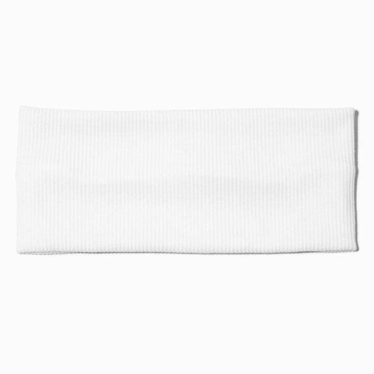 Flat Ribbed Headwrap - White,