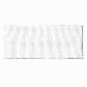 Flat Ribbed Headwrap - White,