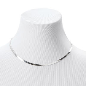 Silver Herringbone Chain 14&quot; Necklace,