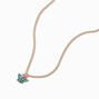 Butterfly Birthstone Gold-tone Pendant Necklace - December,