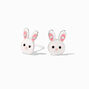 Sterling Silver Enamel Bunny Stud Earrings,